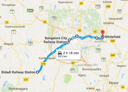 Bidadi to Whitefield